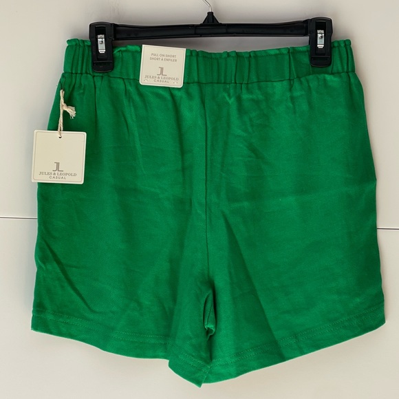 Jules & Leopold Womens Casual Shorts Green Stretch Waist Tie Closure Pockets, XS - Picture 6 of 7